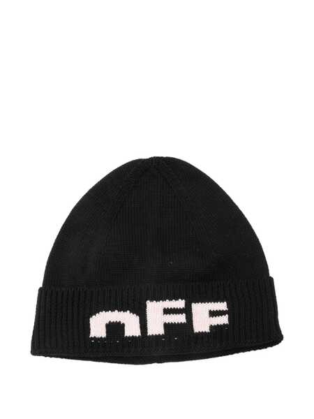 Caciuli Off-White TYPE LOGO  BEANIE BLACK - SOFT PINK Black   Fete (BM 19163820) 1