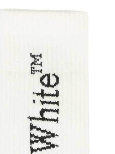 Sosete Off-White BOOKISH LONG SOCKS WHITE - BLACK White Baieti (BM 19163832) 3