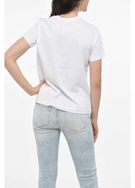 Tricouri Diesel Crew Neck Cotton T-Shirt With Printed Logo White Femei (BM 19164158) 2