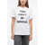 Moschino Couture! Cotton Crew-Neck T-Shirt With Contrasting Print Black & White