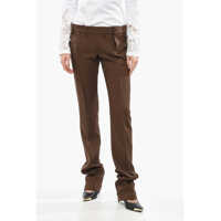 Pantaloni office Cuffed Hem Cotton Gabargine Deana Straight Leg Pants Femei