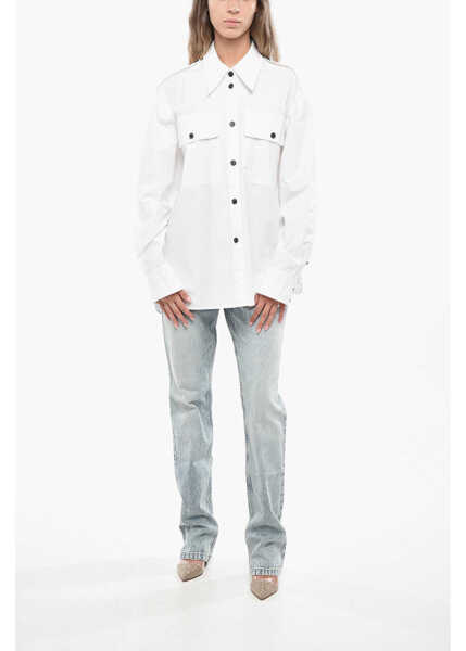 Camasi casual Khaite Cotton Missa Shirt With Front Pockets White Femei (BM 19164200) 4
