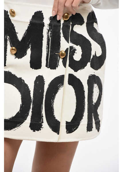 Fuste scurte Dior Wool Blend Miss Dior Miniskirt With Double-Breasted Design White Femei (BM 19164203) 3