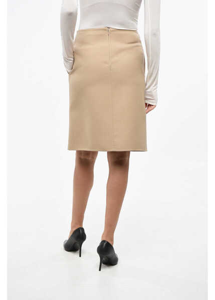 Fuste scurte Dior A-Line Midi Skirt With Back Zip Beige Femei (BM 19164206) 2