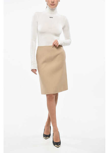 Fuste scurte Dior A-Line Midi Skirt With Back Zip Beige Femei (BM 19164206) 4