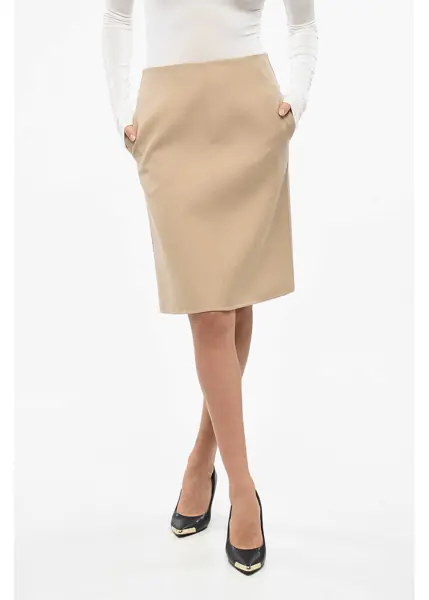 Fuste scurte Dior A-Line Midi Skirt With Back Zip Beige Femei (BM 19164206) 1