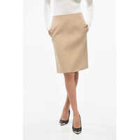 Fuste scurte A-Line Midi Skirt With Back Zip Femei