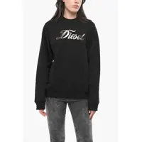 Bluze de trening Crew Neck Brushed Cotton Sweatshirt With Lamè Print Femei