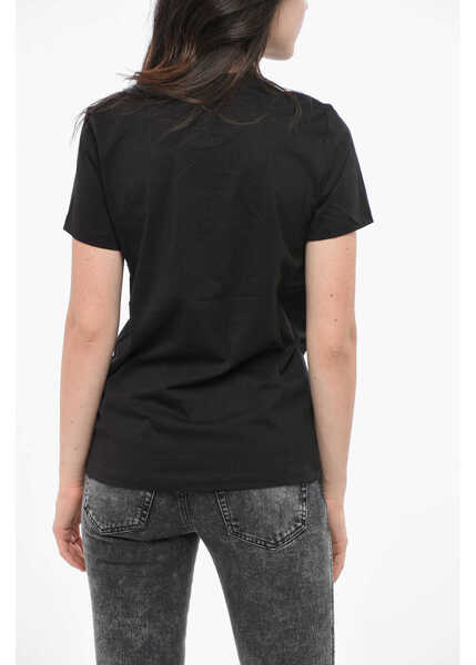 Tricouri Diesel Cotton Crew Neck T-Shirt Sily With Embroidered Logo Black Femei (BM 19164215) 2