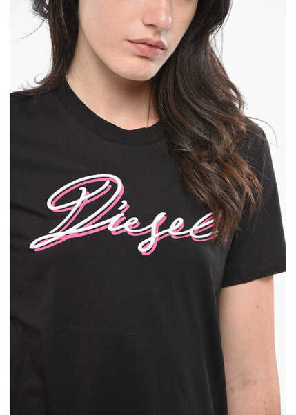 Tricouri Diesel Cotton Crew Neck T-Shirt Sily With Embroidered Logo Black Femei (BM 19164215) 3