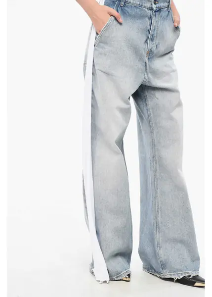 Blugi drepti Diesel Red Tag Wide Leg Sire Denims With Side Jersey Bands Light Blue Femei (BM 19164218) 2