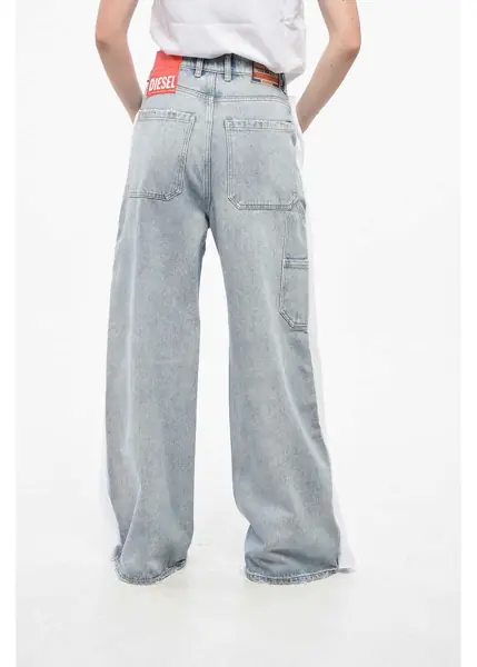 Blugi drepti Diesel Red Tag Wide Leg Sire Denims With Side Jersey Bands Light Blue Femei (BM 19164218) 4