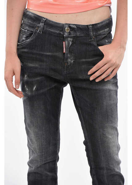 Blugi drepti DSQUARED2 Dark Washed Cool Girl Jeans 14Cm Black Femei (BM 19164260) 3