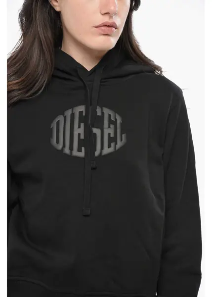 Bluze de trening Diesel Brushed Cotton Hoodie With Embossed Logo Black Femei (BM 19164350) 3