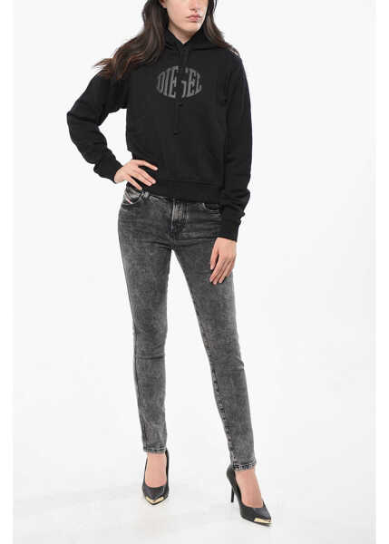 Bluze de trening Diesel Brushed Cotton Hoodie With Embossed Logo Black Femei (BM 19164350) 4