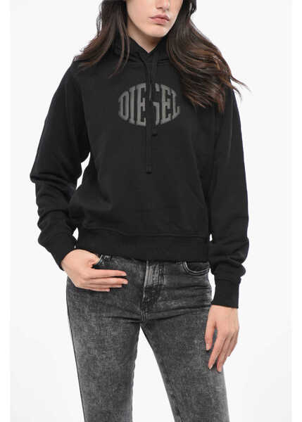 Bluze de trening Diesel Brushed Cotton Hoodie With Embossed Logo Black Femei (BM 19164350) 1