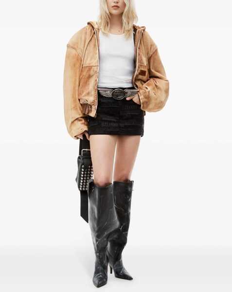 Fuste scurte Alexander Wang All-Over Logo Denim Mini Skort Black Femei (BM 19164356) 2