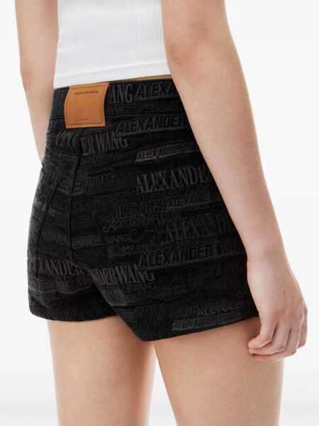 Fuste scurte Alexander Wang All-Over Logo Denim Mini Skort Black Femei (BM 19164356) 5