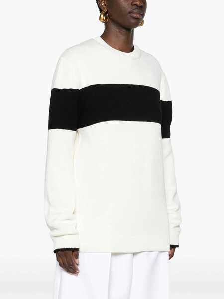 Pulovere TOTME Crew-Neck Sweater With Contrasting Band Black & White Femei (BM 19164362) 3