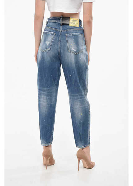 Blugi drepti DSQUARED2 Vintage Effect Sasoon Regular Fit Jeans 15Cm Blue Femei (BM 19164371) 2