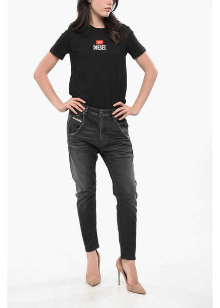 Blugi skinny Diesel Stretch Cotton Fayza Cropped Fit Skinny Denims 13Cm Black Femei (BM 19164374) 4