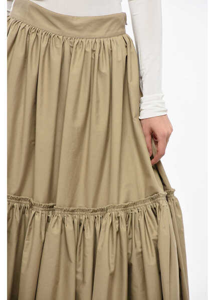 Fuste lungi Dior Popeline Cotton Maxi Skirt With Flounced Design Beige Femei (BM 19164383) 3