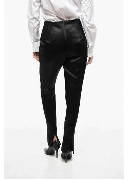 Pantaloni casual Max Mara Sportmax Satin Netto Carrot Fit Pants Black Femei (BM 19164419) 2