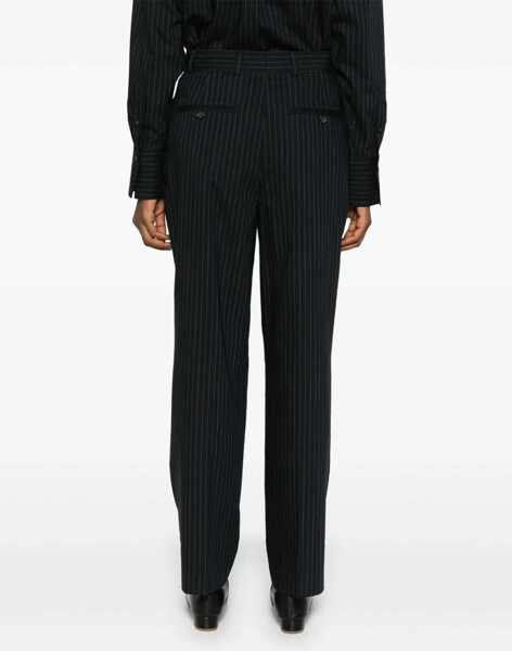 Pantaloni office TOTME High-Waist Double-Pleat Pinstripe Trousers Midnight Blue Femei (BM 19164437) 4