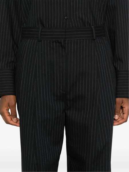 Pantaloni office TOTME High-Waist Double-Pleat Pinstripe Trousers Midnight Blue Femei (BM 19164437) 5