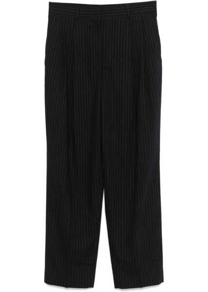Pantaloni office TOTME High-Waist Double-Pleat Pinstripe Trousers Midnight Blue Femei (BM 19164437) 1