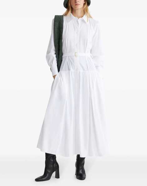 Rochii lungi Patou Solid Color Cotton Maxi Shirtdress White Femei (BM 19164443) 2