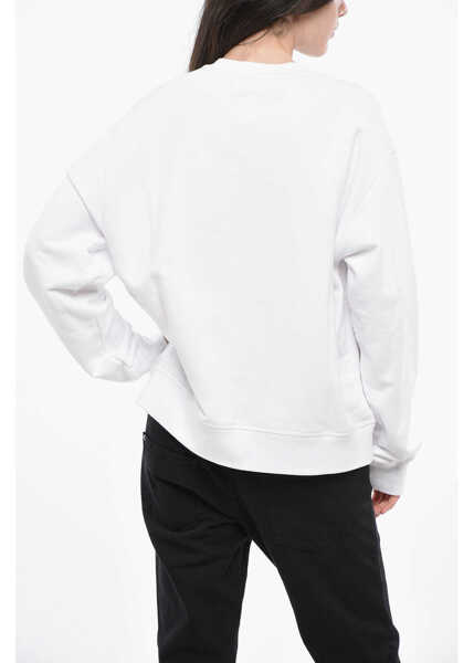 Bluze de trening DSQUARED2 Cotton Honey Crew-Neck Sweatshirt With Contrasting Print White Femei (BM 19164446) 2