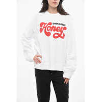 Bluze de trening Cotton Honey Crew-Neck Sweatshirt With Contrasting Print Femei