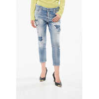 Blugi drepti Cropped Distressed Cool Girl Jeans 15Cm Femei