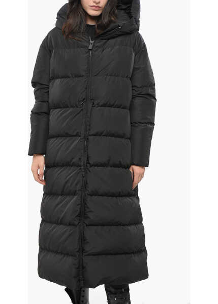 Geci de iarna Bacon Solid Color Cloud Giant Long Down Jacket With Hood Black Femei (BM 19164680) 1