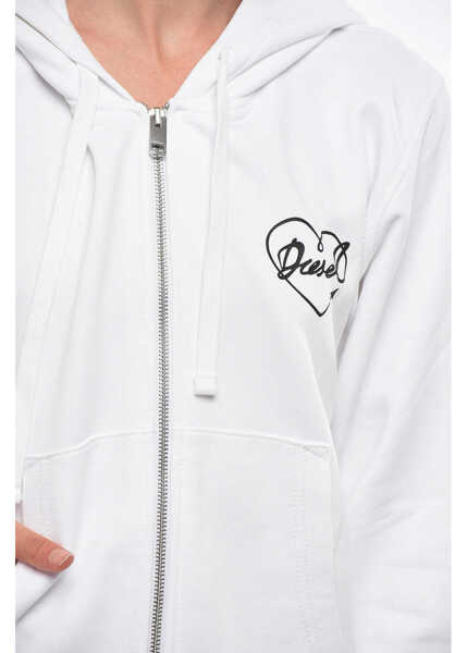 Bluze de trening Diesel Brushed Cotton Reggy Full Zip Hoodie White Femei (BM 19164707) 3