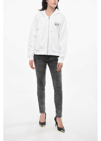 Bluze de trening Diesel Brushed Cotton Reggy Full Zip Hoodie White Femei (BM 19164707) 4
