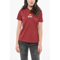 Tricouri Crew Neck Cotton T-Shirt With Flocked Logo Femei