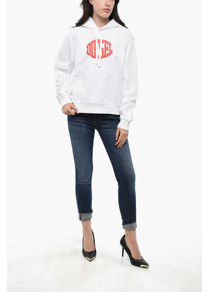 Bluze de trening Diesel Brushed Cotton Hoodie With Embossed Logo White Femei (BM 19164728) 4