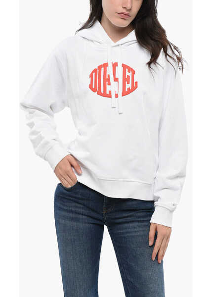 Bluze de trening Diesel Brushed Cotton Hoodie With Embossed Logo White Femei (BM 19164728) 1