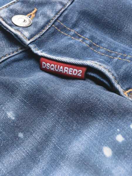 Blugi drepti DSQUARED2 Cropped Acid Wash Cool Girl Jeans 15Cm Blue Femei (BM 19164746) 5