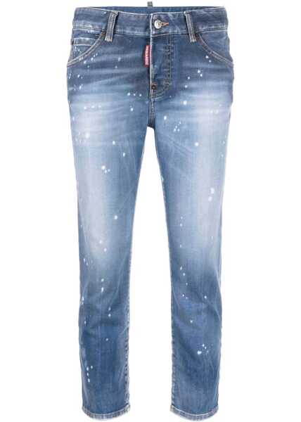Blugi drepti DSQUARED2 Cropped Acid Wash Cool Girl Jeans 15Cm Blue Femei (BM 19164746) 1