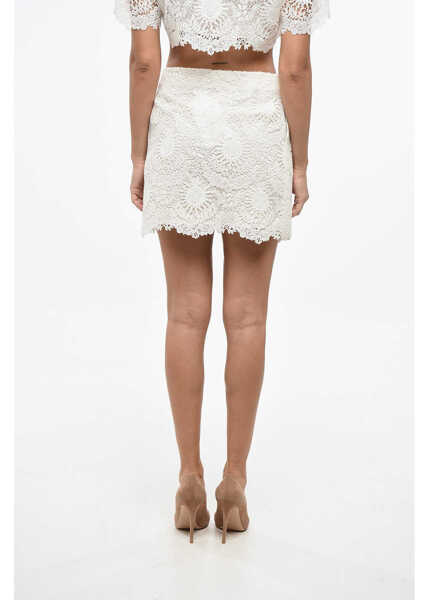 Fuste scurte Dior Macram Cotton Blend Guipure Pencil Skirt White Femei (BM 19164761) 2