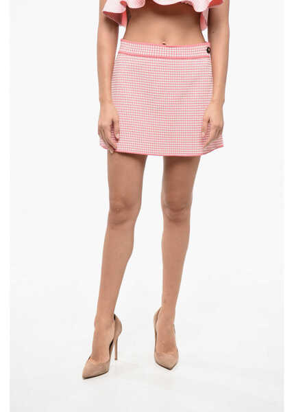 Fuste scurte Dior Stretch Fabric Miniskirt With Houndstooth Pattern Pink Femei (BM 19164767) 1