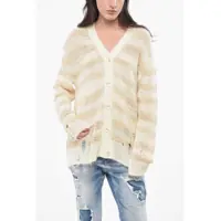 Cardigane Oversized Cardigan With Distressed Detail Femei