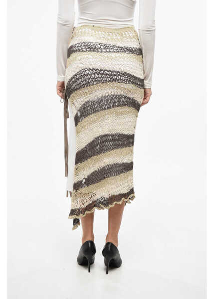 Fuste lungi Max Mara Sportmax Double-Layered Ecuador Skirt With Crochet Design Military Green Femei (BM 19164785) 2