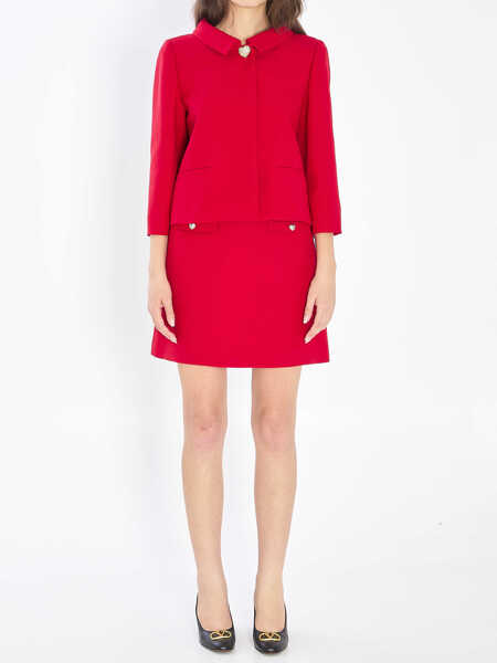 Jachete Valentino Garavani Jacket In Crepe Couture RED Femei (BM 19164896) 5