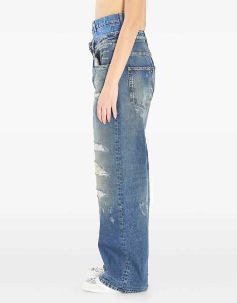 Blugi Dolce & Gabbana Double Wasited Denim Jeans LIGHT BLUE Femei (BM 19164911) 2