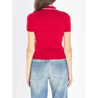 Tricouri Polo Dama - Tricouri Polo Valentino Garavani Embroidered Cherry Polo RED Femei (BM 19164920) - B-mall.ro
