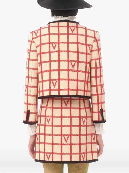 Jachete Valentino Garavani Vlogo Check Jacket WHITE Femei (BM 19164932) 5